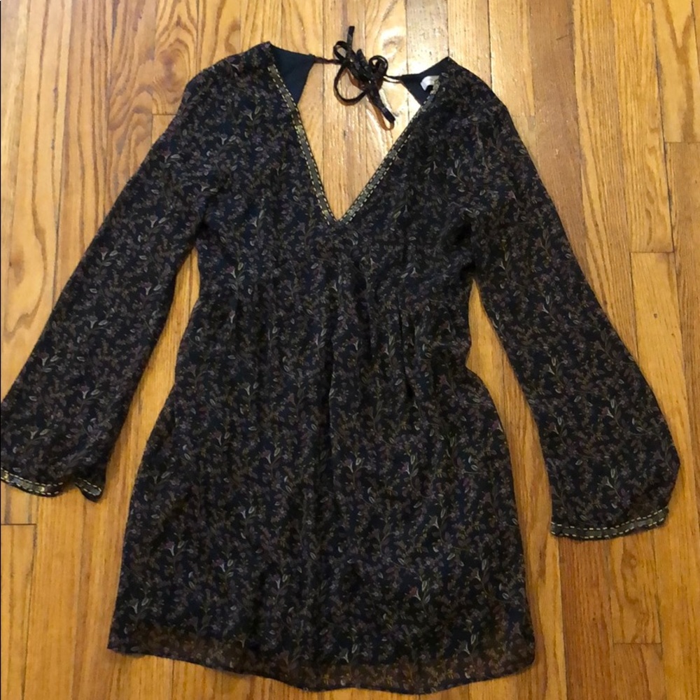 Floral Open Back Mini Dress